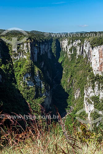  Vista do Cânion do Itaimbezinho durante a trilha do cotovelo no Parque Nacional dos Aparados da Serra  - Cambará do Sul - Rio Grande do Sul (RS) - Brasil
