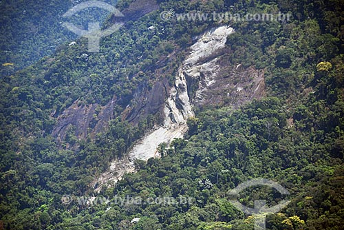  Foto aérea de deslizamento de terra no Parque Nacional da Tijuca  - Rio de Janeiro - Rio de Janeiro (RJ) - Brasil