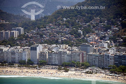  Foto aérea da Praia do Leme com o Morro da Babilônia  - Rio de Janeiro - Rio de Janeiro (RJ) - Brasil