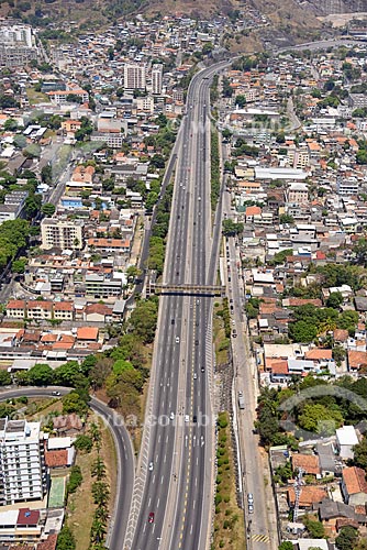  Foto aérea de trecho da Linha Amarela próximo ao bairro de Engenho de Dentro  - Rio de Janeiro - Rio de Janeiro (RJ) - Brasil