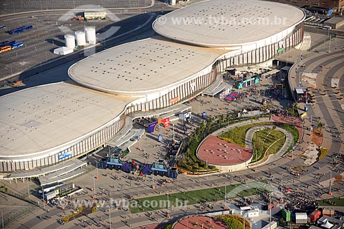  Foto aérea das Arenas Carioca no Parque Olímpico Rio 2016 durante o Rock in Rio 2017  - Rio de Janeiro - Rio de Janeiro (RJ) - Brasil