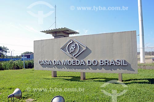  Letreiro na entrada da Casa da Moeda do Brasil  - Rio de Janeiro - Rio de Janeiro (RJ) - Brasil