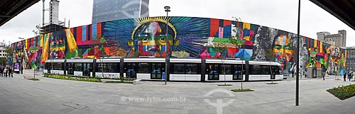  Vista geral do Mural Etnias na Orla Prefeito Luiz Paulo Conde (2016)  - Rio de Janeiro - Rio de Janeiro (RJ) - Brasil