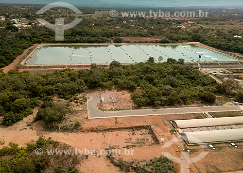  Foto feita com drone da estação de tratamento de esgoto da cidade de Palmas - ETE Norte  - Palmas - Tocantins (TO) - Brasil