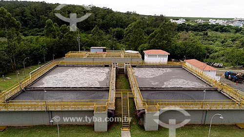  Foto feita com drone da estação de tratamento de esgoto da cidade de Rio Claro  - Rio Claro - São Paulo (SP) - Brasil