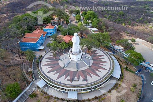 Foto feita com drone da estátua de Padre Cícero (1969) na Colina do Horto  - Juazeiro do Norte - Ceará (CE) - Brasil