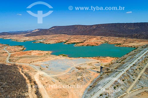  Foto feita com drone do Reservatório Bela Vista - parte do Projeto de Integração do Rio São Francisco com as bacias hidrográficas do Nordeste Setentrional - com água da chuva  - São José de Piranhas - Paraíba (PB) - Brasil