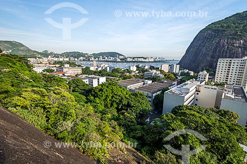  Vista do bairro da urca durante a escalada no Morro da Babilônia  - Rio de Janeiro - Rio de Janeiro (RJ) - Brasil