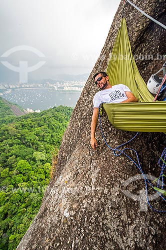  Vista durante a escalada do morro do Pão de Açúcar  - Rio de Janeiro - Rio de Janeiro (RJ) - Brasil