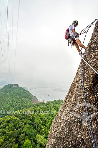  Vista durante a escalada do morro do Pão de Açúcar  - Rio de Janeiro - Rio de Janeiro (RJ) - Brasil