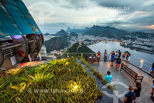  Vista da Enseada de Botafogo a partir do Pão de Açúcar durante o anoitecer  - Rio de Janeiro - Rio de Janeiro (RJ) - Brasil