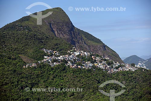  Foto aérea do Morro Dois Irmãos com parte da  Favela do Vidigal  - Rio de Janeiro - Rio de Janeiro (RJ) - Brasil