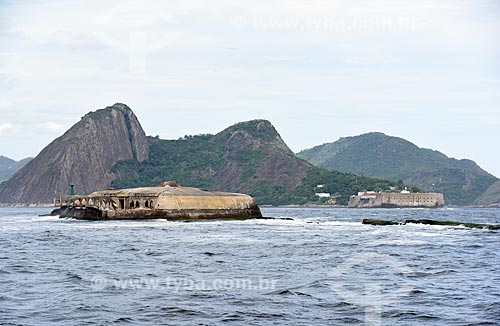  Vista do Forte Tamandaré da Laje (1555) durante o Rio Boulevard Tour - passeio turístico de barco na Baía de Guanabara  - Rio de Janeiro - Rio de Janeiro (RJ) - Brasil