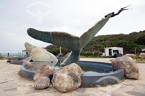  Detalhe de escultura na Praça da Baleia Jubarte  - Rio das Ostras - Rio de Janeiro (RJ) - Brasil