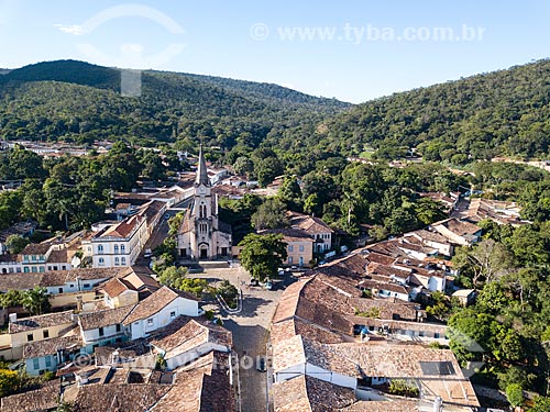  Foto feita com drone da cidade de Goiás com a Igreja de Nossa Senhora do Rosário dos Pretos (1930)  - Goiás - Goiás (GO) - Brasil