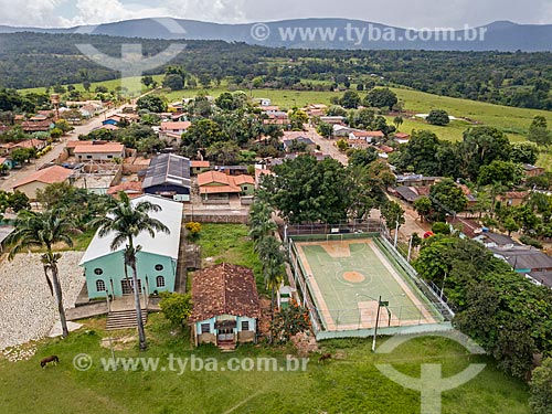  Foto feita com drone do distrito de Caxambú com a Igreja do Divino Pai Eterno  - Pirenópolis - Goiás (GO) - Brasil
