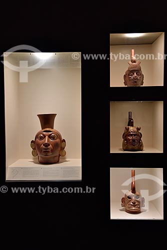  Vasos Retratos Mochica - Períodos Auge - 1 d.C. - 800 d.C. - em exibição no Museo Arqueológico Rafael Larco Herrera (Museu Arqueológico Rafael Larco Herrera)  - Lima - Província de Lima - Peru