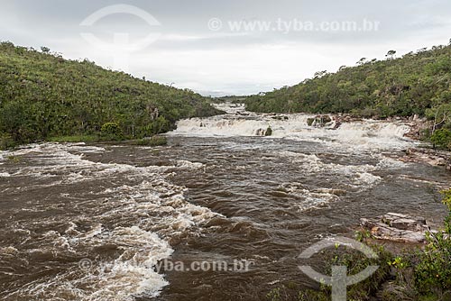  Vista da Cachoeira dos Couros no Parque Nacional da Chapada dos Veadeiros  - Alto Paraíso de Goiás - Goiás (GO) - Brasil