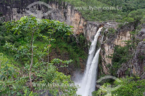  Vista da Cachoeira do Salto (120m) no Parque Nacional da Chapada dos Veadeiros  - Alto Paraíso de Goiás - Goiás (GO) - Brasil