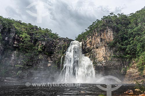  Vista da Cachoeira do Salto (80m) no Parque Nacional da Chapada dos Veadeiros  - Alto Paraíso de Goiás - Goiás (GO) - Brasil