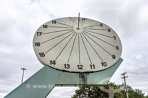  Detalhe de relógio de sol no Parque da Cidade Dona Sarah Kubitschek - mais conhecido como Parque da Cidade  - Brasília - Distrito Federal (DF) - Brasil