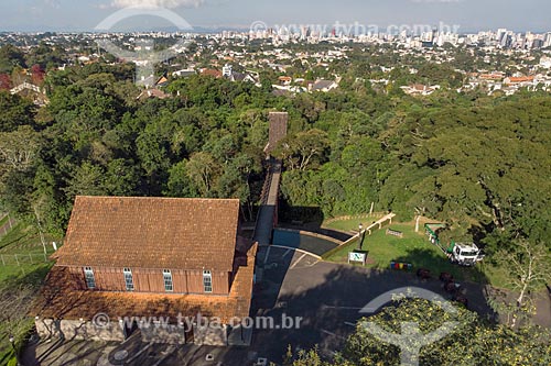  Foto feita com drone do Oratório Bach no Bosque Alemão  - Curitiba - Paraná (PR) - Brasil