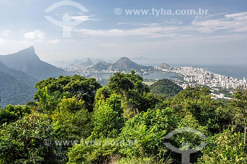  Vista do Cristo Redentor com o Pão de Açúcar a partir do Mirante da Vista Chinesa  - Rio de Janeiro - Rio de Janeiro (RJ) - Brasil