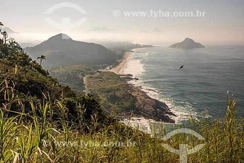  Vista da prainha e da Praia da Macumba a partir do Morro do Caeté  - Rio de Janeiro - Rio de Janeiro (RJ) - Brasil