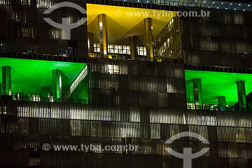  Detalhe do Edifício Sede da Petrobras à noite  - Rio de Janeiro - Rio de Janeiro (RJ) - Brasil