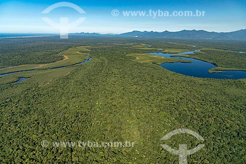  Foto aérea de trecho do Rio Garaguaçu  - Paranaguá - Paraná (PR) - Brasil