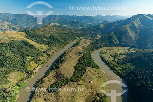 Foto aérea de trecho do Rio Ribeira de Iguape  - Barra do Turvo - São Paulo (SP) - Brasil