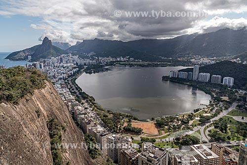  Vista geral da Lagoa Rodrigo de Freitas a partir do Morro do Cantagalo  - Rio de Janeiro - Rio de Janeiro (RJ) - Brasil