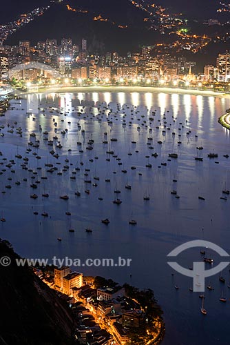  Vista de veleiros ancorados na Enseada de Botafogo a partir do Pão de Açúcar  - Rio de Janeiro - Rio de Janeiro (RJ) - Brasil