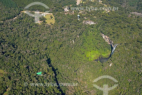  Foto aérea da Cascata do Caracol no Parque Estadual do Caracol  - Canela - Rio Grande do Sul (RS) - Brasil
