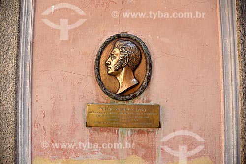  Placa com o perfil do cientista Peter Wilhelm Lund no Museu Nacional - antigo Paço de São Cristóvão  - Rio de Janeiro - Rio de Janeiro (RJ) - Brasil