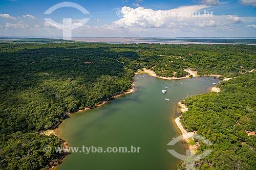  Foto aérea do Rio Arapiuns com o Rio Amazonas  - Santarém - Pará (PA) - Brasil
