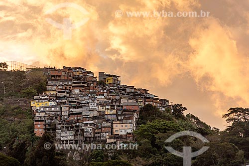  Vista do Morro dos Prazeres durante o pôr do sol  - Rio de Janeiro - Rio de Janeiro (RJ) - Brasil