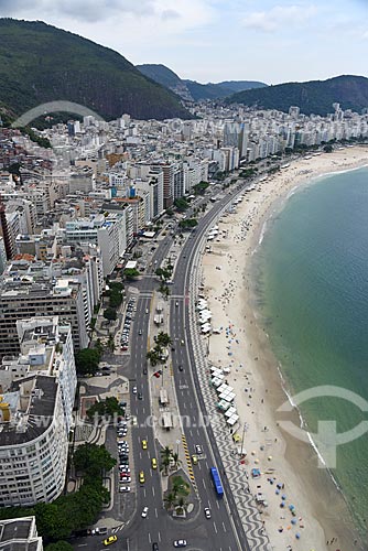 Foto aérea da Avenida Atlântica na orla da Praia de Copacabana  - Rio de Janeiro - Rio de Janeiro (RJ) - Brasil