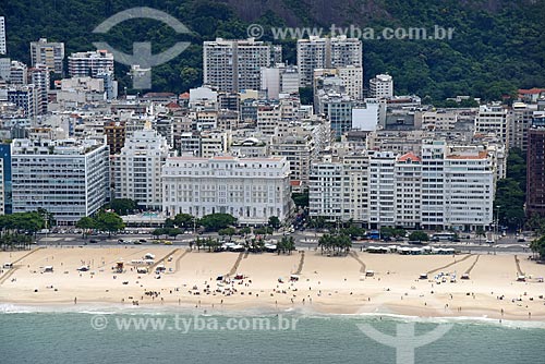  Foto aérea do Hotel Copacabana Palace (1923) na orla da Praia de Copacabana  - Rio de Janeiro - Rio de Janeiro (RJ) - Brasil