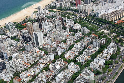  Foto aérea de prédios no bairro de Ipanema com o canal do Jardim de Alah (1938)  - Rio de Janeiro - Rio de Janeiro (RJ) - Brasil