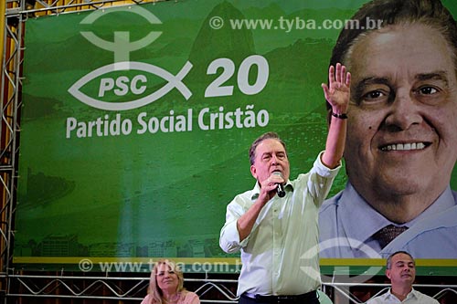  Paulo Rabello - candidato à vice-presidência pelo Partido Social Cristão (PSC) - durante comício no Clube Monte Sinai  - Rio de Janeiro - Rio de Janeiro (RJ) - Brasil