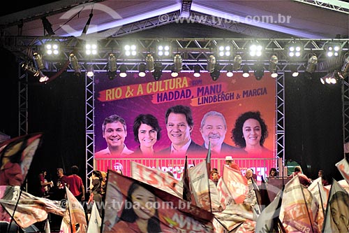  Comício da campanha de Fernando Haddad à presidência pelo Partido dos Trabalhadores (PT) na Cinelândia  - Rio de Janeiro - Rio de Janeiro (RJ) - Brasil