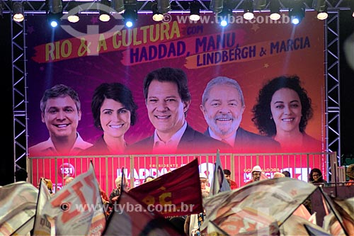  Comício da campanha de Fernando Haddad à presidência pelo Partido dos Trabalhadores (PT) na Cinelândia  - Rio de Janeiro - Rio de Janeiro (RJ) - Brasil