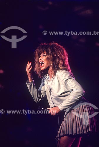 Detalhe da cantora Tina Turner durante show no Estádio Jornalista Mário Filho - mais conhecido como Maracanã  - Rio de Janeiro - Rio de Janeiro (RJ) - Brasil