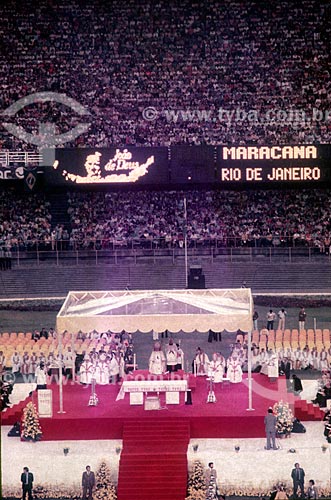  Missa Campal do celebrada pelo Papa João Paulo II no Estádio Jornalista Mário Filho - mais conhecido como Maracanã  - Rio de Janeiro - Rio de Janeiro (RJ) - Brasil