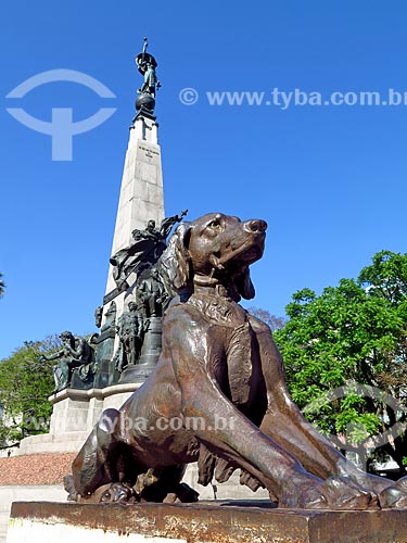  Detalhe do Monumento a Júlio de Castilhos na Praça Marechal Deodoro - mais conhecida como Praça da Matriz  - Porto Alegre - Rio Grande do Sul (RS) - Brasil