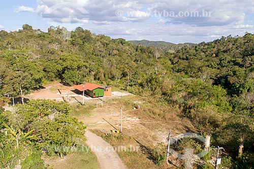  Foto feita com drone da sede do Sítio Lagoa Santa na Área de Proteção Ambiental da Serra de Baturité  - Guaramiranga - Ceará (CE) - Brasil