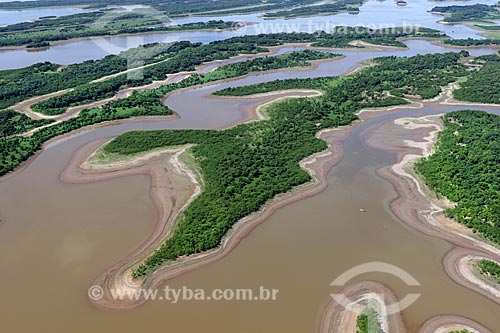  Foto aérea do Rio Manacapuru durante a época da vazante  - Amazonas (AM) - Brasil