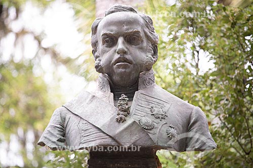 Detalhe do busto de Dom João VI (século XIX) no Jardim Botânico do Rio de Janeiro  - Rio de Janeiro - Rio de Janeiro (RJ) - Brasil