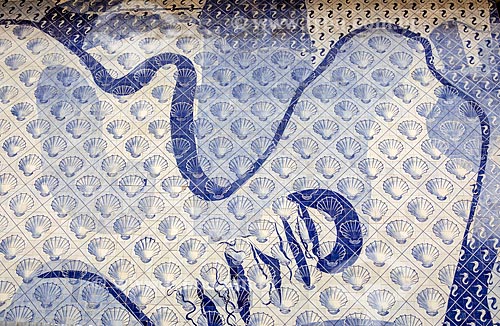  Detalhe do painel de azulejos desenhado por Cândido Portinari e executado por Paulo Rossi Osir no hall do Edifício Gustavo Capanema (1945)  - Rio de Janeiro - Rio de Janeiro (RJ) - Brasil